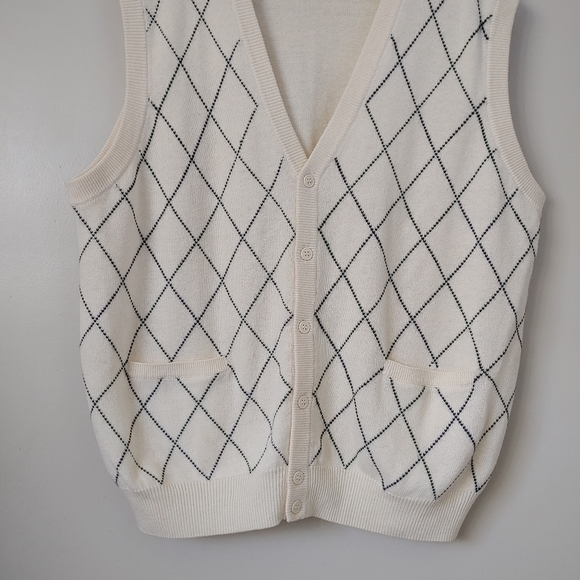 Roundtree & Yorke Knit Sweater Vest Button Up Wool Blend Size XL - Picture 5 of 9